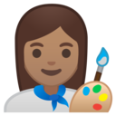 Android Oreo; U+1F469 U+1F3FD U+200D U+1F3A8; Emoji