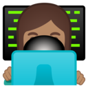 Android Oreo; U+1F469 U+1F3FD U+200D U+1F4BB; Emoji