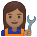 Android Oreo; U+1F469 U+1F3FD U+200D U+1F527; Emoji