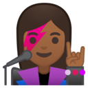 Android Oreo; U+1F469 U+1F3FE U+200D U+1F3A4; Emoji