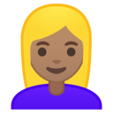 Android Oreo; U+1F471 U+1F3FD U+200D U+2640 U+FE0F; Emoji