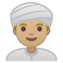 Android Oreo; U+1F473 U+1F3FC U+200D U+2642 U+FE0F; Emoji