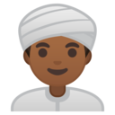 Android Oreo; U+1F473 U+1F3FE; Emoji