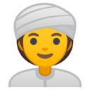 Android Oreo; U+1F473 U+200D U+2640 U+FE0F; Emoji
