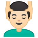 Android Oreo; U+1F486 U+1F3FB U+200D U+2642 U+FE0F; Emoji