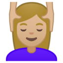 Android Oreo; U+1F486 U+1F3FC; Emoji