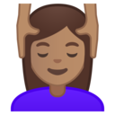 Android Oreo; U+1F486 U+1F3FD; Emoji