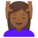 Android Oreo; U+1F486 U+1F3FE U+200D U+2640 U+FE0F; Emoji