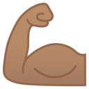 Android Oreo; U+1F4AA U+1F3FD; Emoji