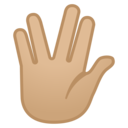 Android Oreo; U+1F596 U+1F3FC; Emoji