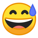 Android Oreo; U+1F605; Emoji