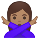 Android Oreo; U+1F645 U+1F3FD U+200D U+2640 U+FE0F; Emoji