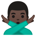 Android Oreo; U+1F645 U+1F3FF U+200D U+2642 U+FE0F; Emoji