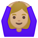 Android Oreo; U+1F646 U+1F3FC U+200D U+2640 U+FE0F; Emoji
