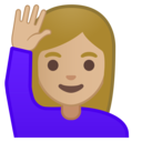Android Oreo; U+1F64B U+1F3FC; Emoji