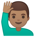 Android Oreo; U+1F64B U+1F3FD U+200D U+2642 U+FE0F; Emoji