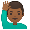 Android Oreo; U+1F64B U+1F3FE U+200D U+2642 U+FE0F; Emoji