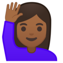 Android Oreo; U+1F64B U+1F3FE; Emoji