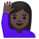 Android Oreo; U+1F64B U+1F3FF; Emoji