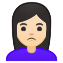 Android Oreo; U+1F64E U+1F3FB U+200D U+2640 U+FE0F; Emoji