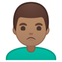 Android Oreo; U+1F64E U+1F3FD U+200D U+2642 U+FE0F; Emoji