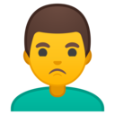Android Oreo; U+1F64E U+200D U+2642 U+FE0F; Emoji