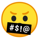Android Oreo; U+1F92C; Smiley mit Symbolen vor dem Mund (fluchender Smiley) Emoji