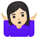 Android Oreo; U+1F937 U+1F3FB U+200D U+2640 U+FE0F; Emoji