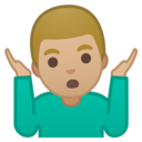Android Oreo; U+1F937 U+1F3FC U+200D U+2642 U+FE0F; Emoji
