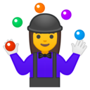 Android Oreo; U+1F939 U+200D U+2640 U+FE0F; Emoji