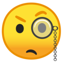 Android Oreo; U+1F9D0; Smiley mit Einglas (Monokel) Emoji