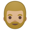 Android Oreo; U+1F9D4 U+1F3FC; Homme À Barbe: Peau 2 Emoji
