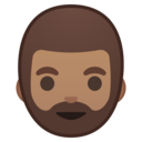 Android Oreo; U+1F9D4 U+1F3FD; Homme À Barbe: Peau 3 Emoji