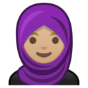 Android Oreo; U+1F9D5 U+1F3FC; Femme Avec Foulard: Peau 2 Emoji