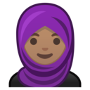 Android Oreo; U+1F9D5 U+1F3FD; Femme Avec Foulard: Peau 3 Emoji