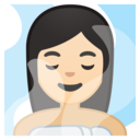 Android Oreo; U+1F9D6 U+1F3FB U+200D U+2640 U+FE0F; Femme Au Spa: Peau 1 Emoji