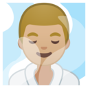 Android Oreo; U+1F9D6 U+1F3FC U+200D U+2642 U+FE0F; Homme Au Spa: Peau 2 Emoji