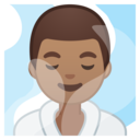 Android Oreo; U+1F9D6 U+1F3FD U+200D U+2642 U+FE0F; Homme Au Spa: Peau 3 Emoji