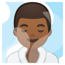 Android Oreo; U+1F9D6 U+1F3FE U+200D U+2642 U+FE0F; Homme Au Spa: Peau 4 Emoji