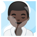 Android Oreo; U+1F9D6 U+1F3FF U+200D U+2642 U+FE0F; Homme Au Spa: Peau 5 Emoji