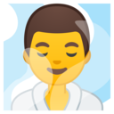 Android Oreo; U+1F9D6 U+200D U+2642 U+FE0F; Homme Au Spa Emoji