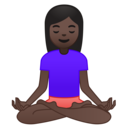 Android Oreo; U+1F9D8 U+1F3FF U+200D U+2640 U+FE0F; Femme En Position Du Lotus : Peau 5 Emoji
