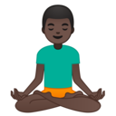 Android Oreo; U+1F9D8 U+1F3FF U+200D U+2642 U+FE0F; Homme En Position Du Lotus : Peau 5 Emoji