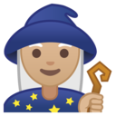 Android Oreo; U+1F9D9 U+1F3FD; Magicien(ne): Peau 3 Emoji
