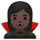 Android Oreo; U+1F9DB U+1F3FF U+200D U+2640 U+FE0F; Femme Vampire: Peau 5 Emoji