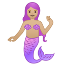 Android Oreo; U+1F9DC U+1F3FC U+200D U+2640 U+FE0F; Sirène: Peau 2 Emoji