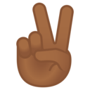 Android Oreo; U+270C U+1F3FE; Emoji