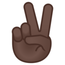 Android Oreo; U+270C U+1F3FF; Emoji