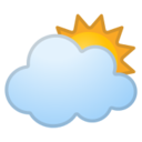 Android Pie; U+1F325 U+FE0F; Emoji