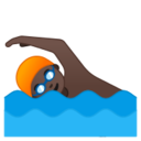 Android Pie; U+1F3CA U+1F3FF; Emoji